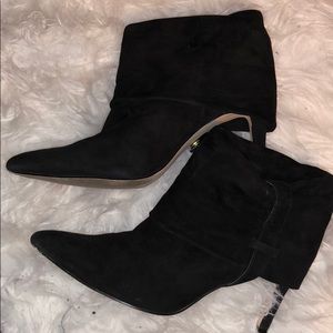 Calvin Klein black suede stiletto boots